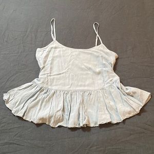 Mint Pastel Blue Peplum Medium Tank Top
